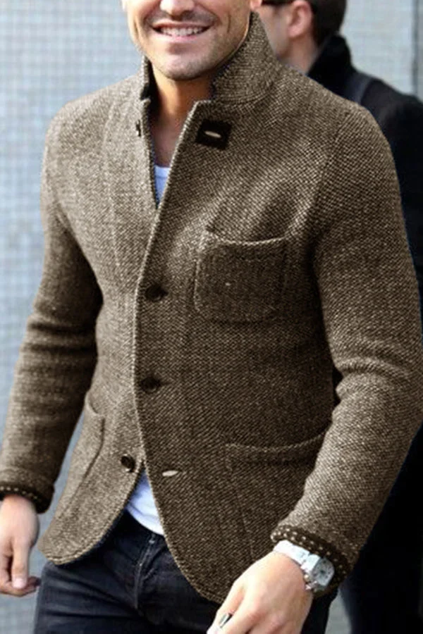 Men's Wool Winter Cardigan | Elegant Soft Knit Retro Sweater
