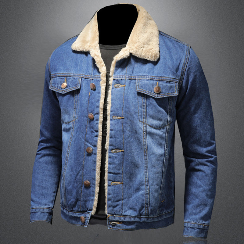 Men's Denim Winter Jacket | Classic Warm Lined Outerwear
