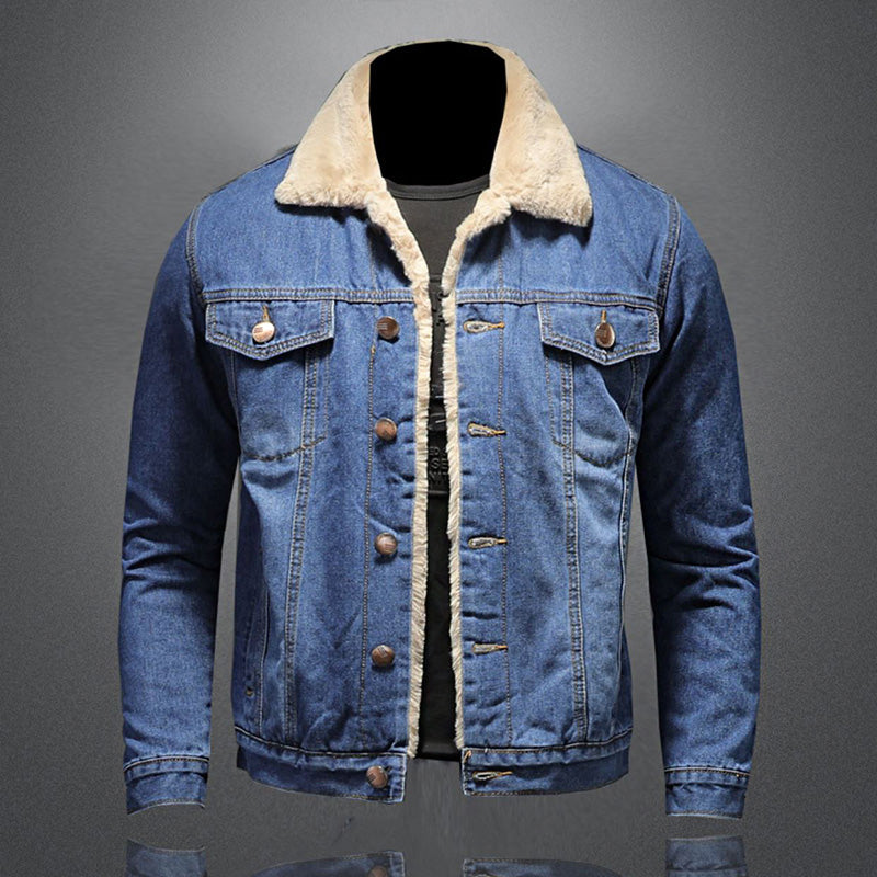 Men's Denim Winter Jacket | Classic Warm Lined Outerwear