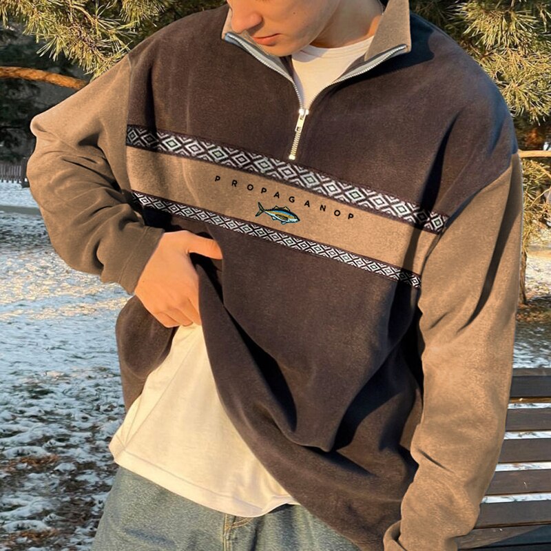 Men's Knit Autumn Winter Zip Sweater | Retro Elegant Casual Top