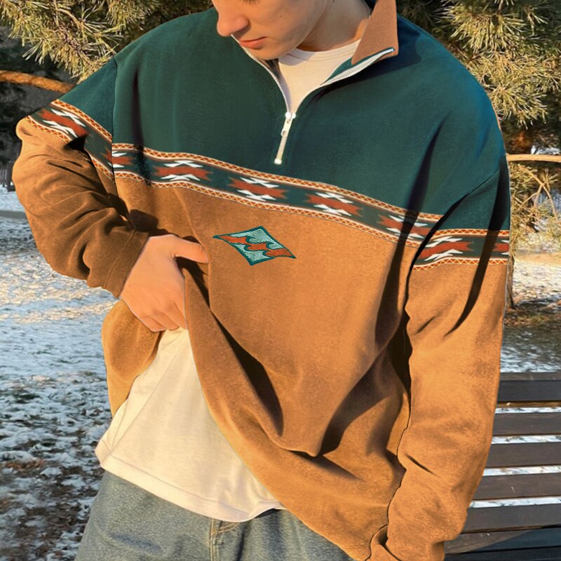 Men's Knit Autumn Winter Zip Sweater | Retro Elegant Casual Top